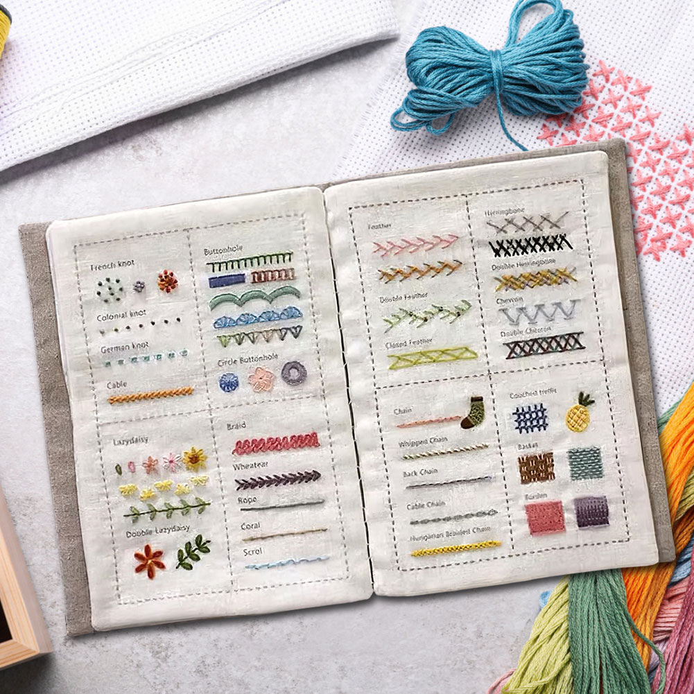 Embroidery Guide Book - DIY ステッチブック 縫製と刺繍の総合ガイド 初心者や愛好家のための刺繍の基本的な針仕掛け方法