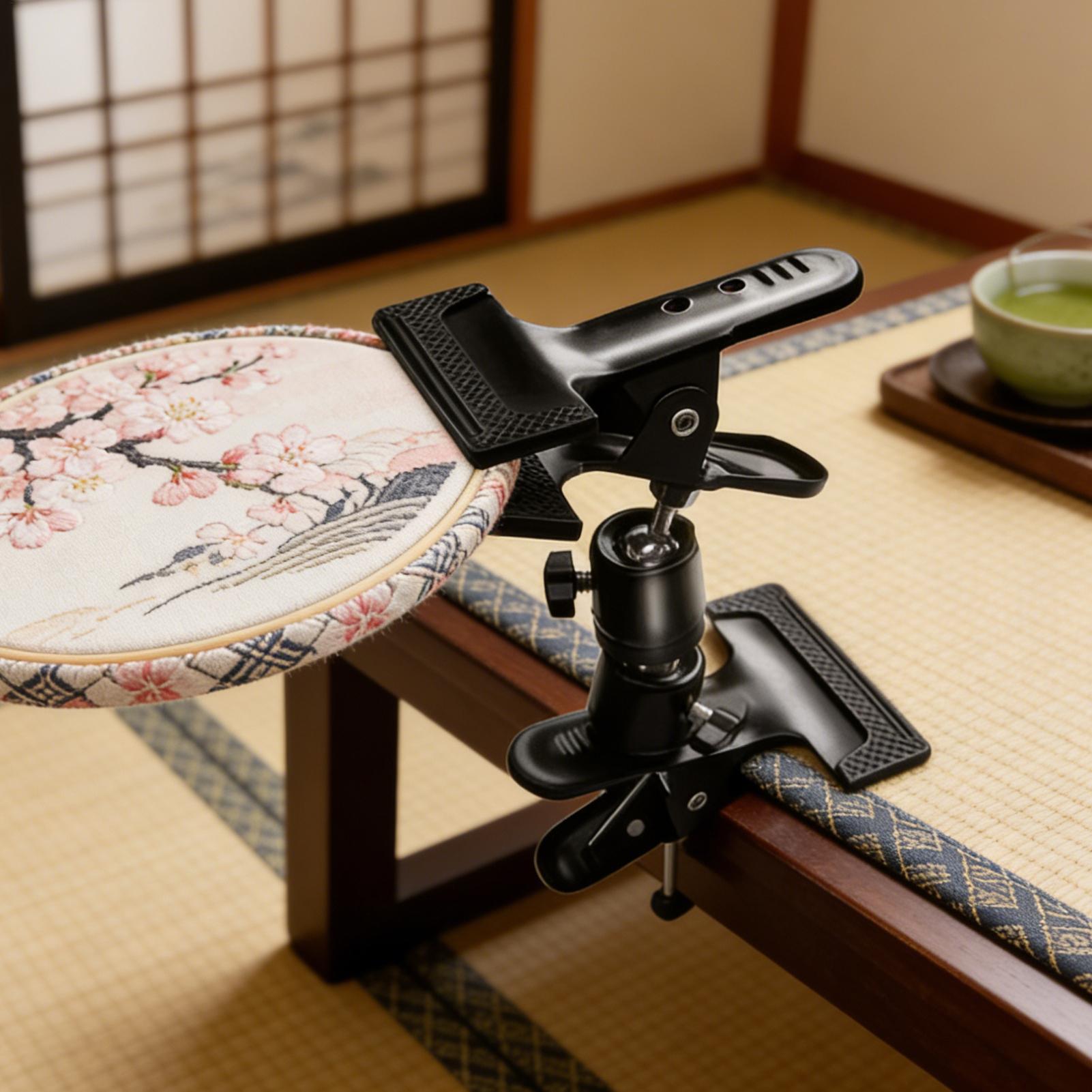 Embroidery Motif - 刺繍ホルダー ヘビーデューティー 調整可能 ポータブルクランプ ラップスタンド ハンズフリー
