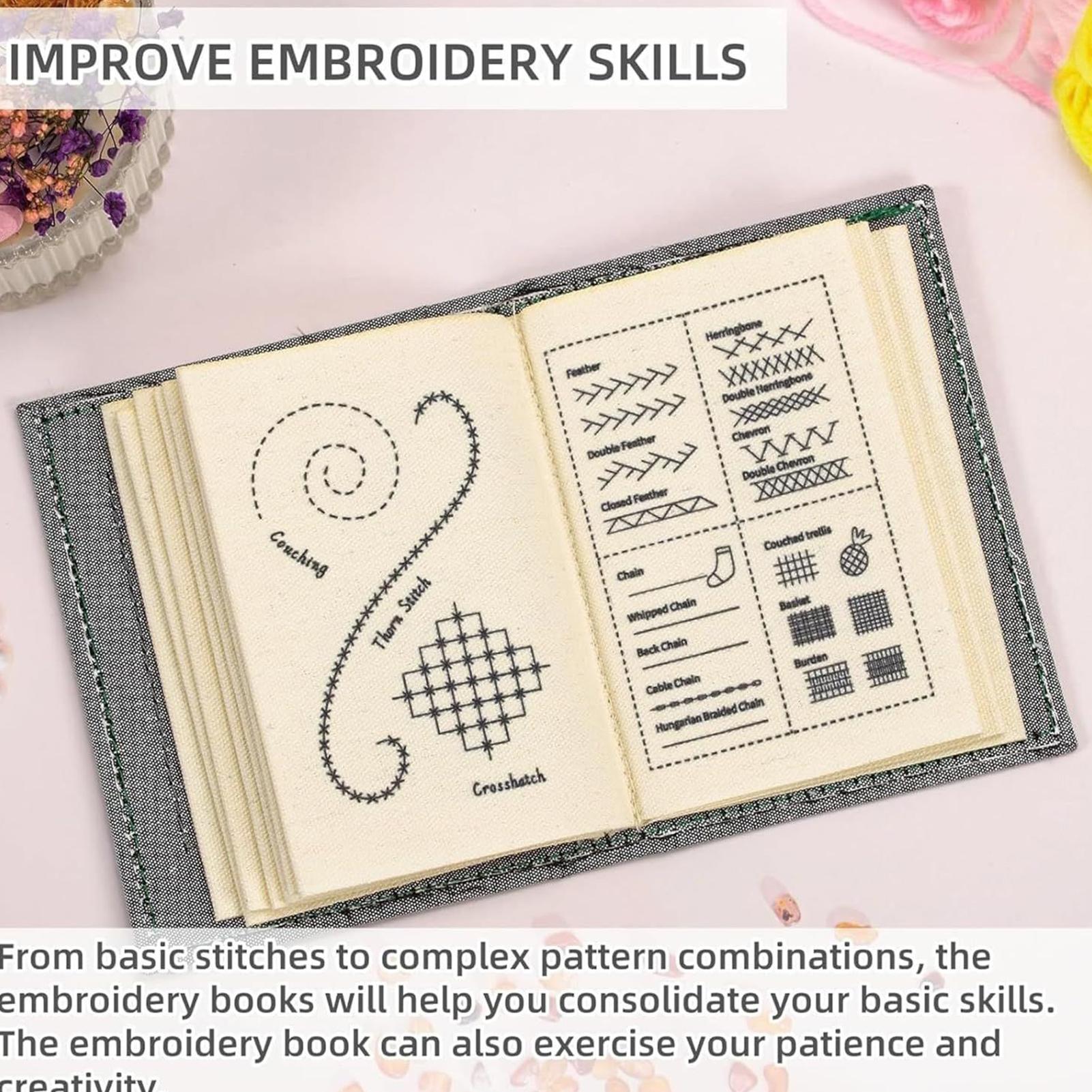 Embroidery Guide Book - クリエイティブ刺繍ステッチブック 刺繍針ガイド 143種類のステッチ 初心者や愛好家のための縫製練習ガイド