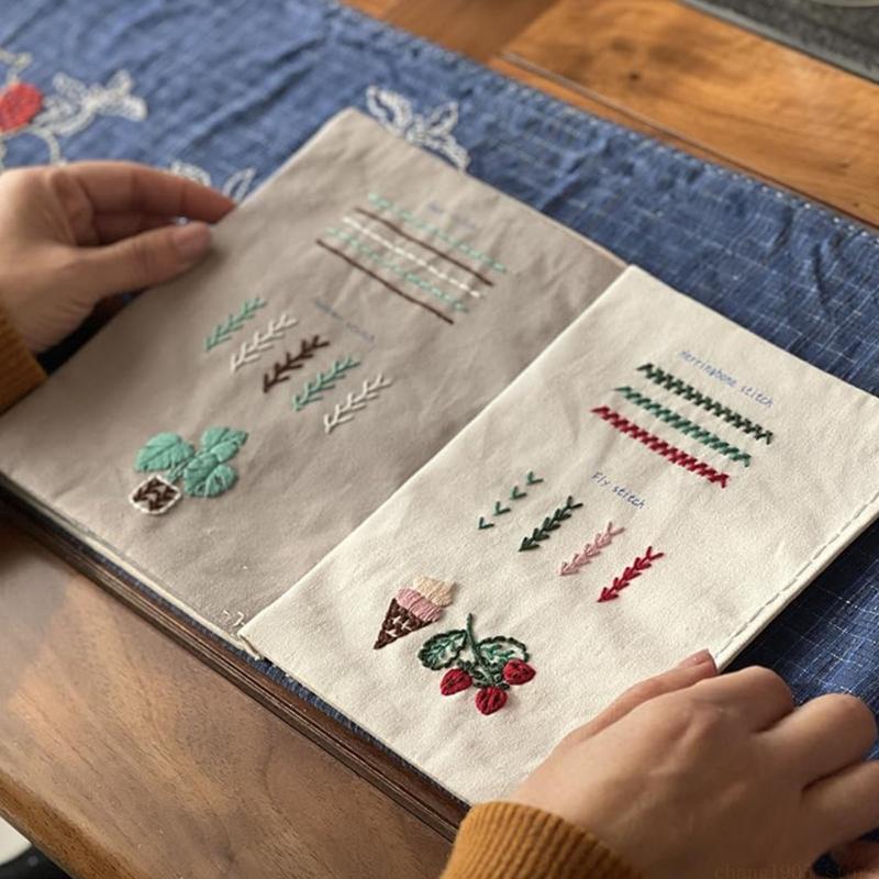 Embroidery Guide Book - QX2E 手作り布刺繍ステッチガイドブック 刺繍枠縫製ツール付き