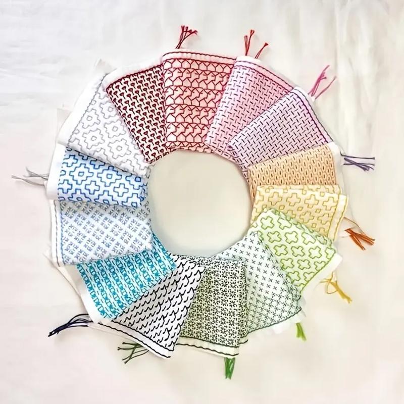 Embroidery Needle - 9/32個入り糸と針デニム生地手刺繍キット縫製用品水溶性刺し子刺繍初心者セット