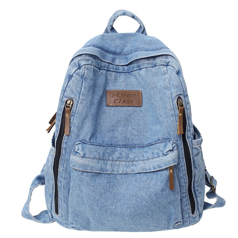 デニムファッションバックパック、スクールトレンド学生用ジーン - Embroidery Frame のレビューと価格