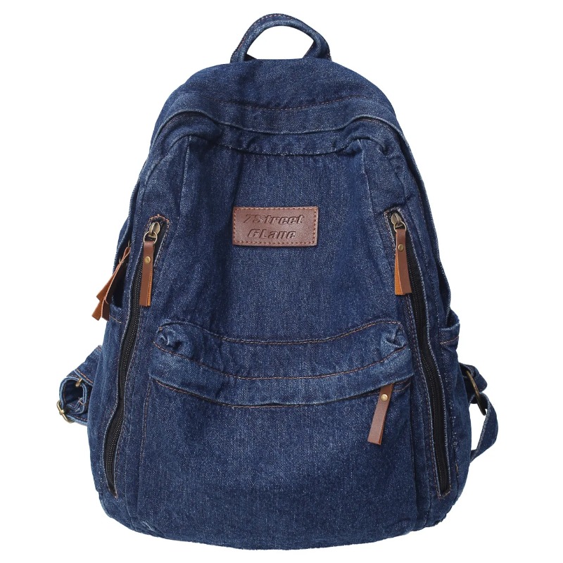 デニムファッションバックパック、スクールトレンド学生用ジーン - Embroidery Frame のレビューと価格