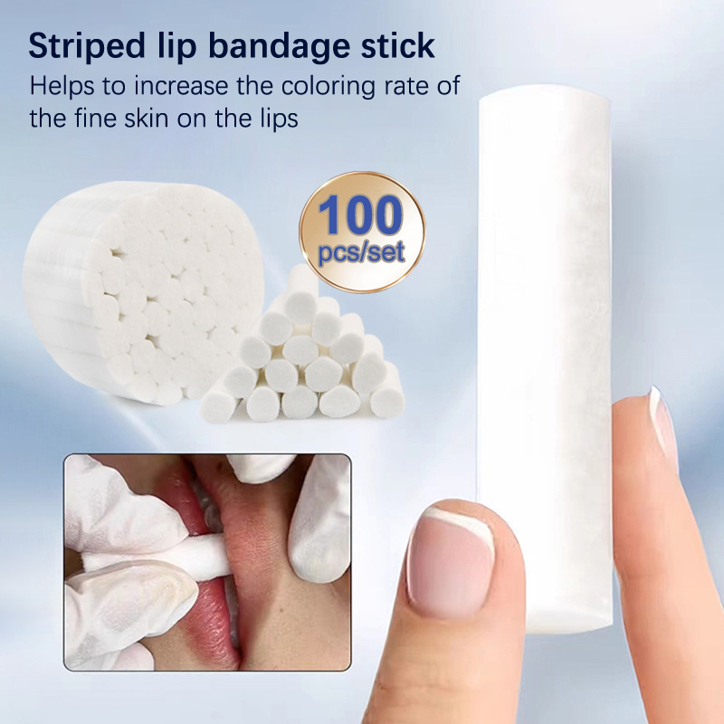 100本入り使い捨てリップタトゥースキンストレッチングコット - Embroidery Lips のレビューと価格