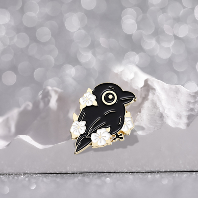 パンク クロウ ウィザード エナメル ピン カスタム ブラッ - Embroidery Logo のレビューと価格