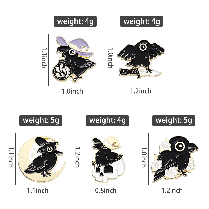 パンク クロウ ウィザード エナメル ピン カスタム ブラッ - Embroidery Logo のレビューと価格