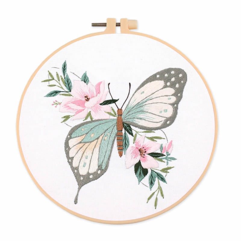 1個 20X20CM 7.87インチ 刺繍蝶キット 初心者向 - Embroidery Needle のレビューと価格