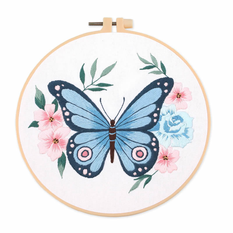 1個 20X20CM 7.87インチ 刺繍蝶キット 初心者向 - Embroidery Needle のレビューと価格