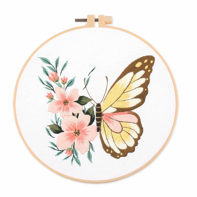 1個 20X20CM 7.87インチ 刺繍蝶キット 初心者向 - Embroidery Needle のレビューと価格