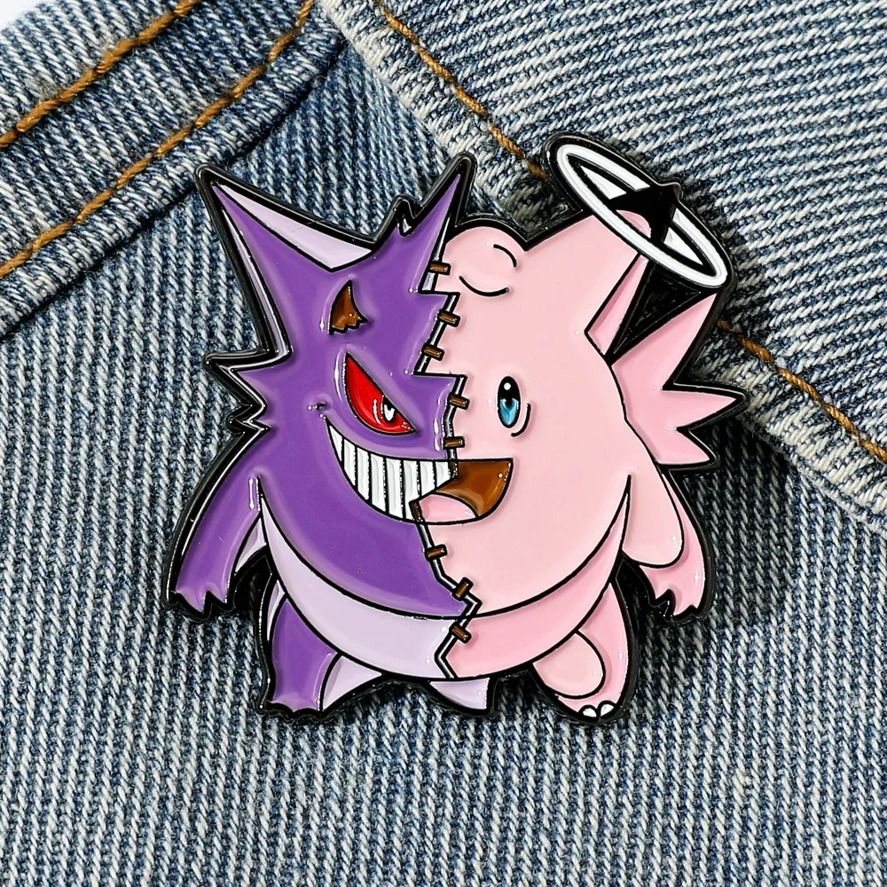 1 Pc 漫画ジグリーパフブローチハンサムゲンガーエナメルピ - Embroidery Textile のレビューと価格