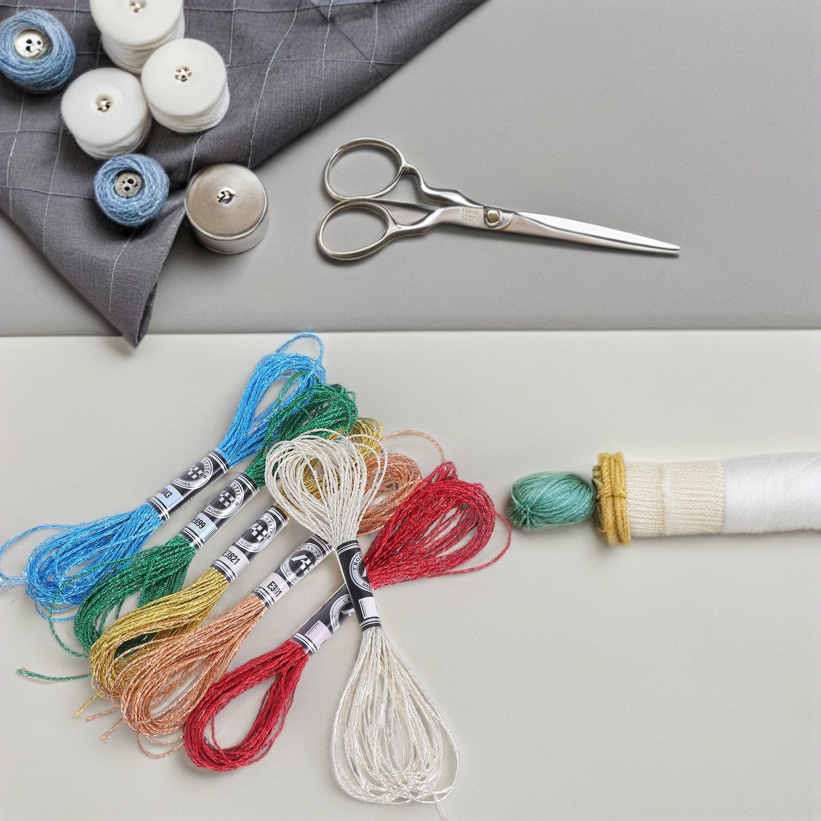 6本入り豪華なメタリック刺繍糸、鮮やかで色褪せにくい光沢のあ - Embroidery Bracelet のレビューと価格