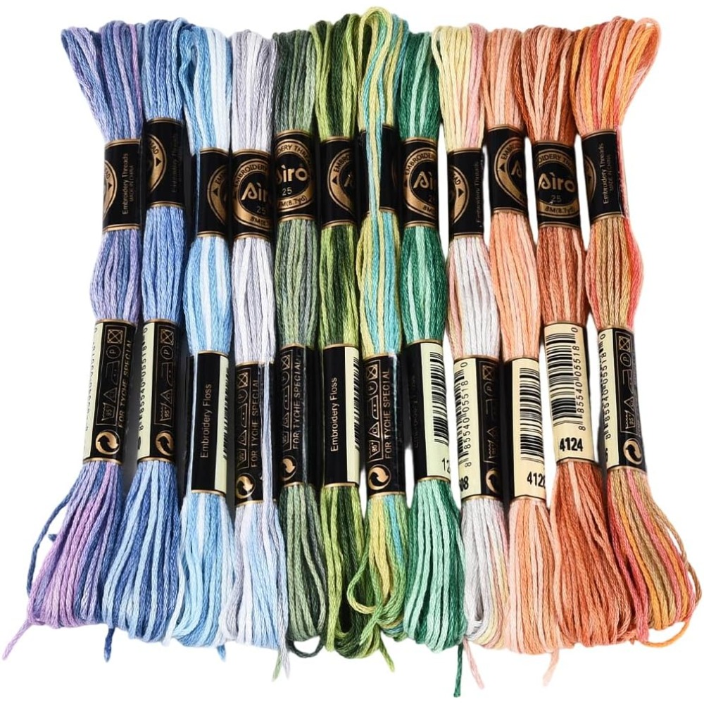 12かせ105ヤードクロスステッチフロス、色とりどりの友情ブ - Embroidery Bracelet のレビューと価格