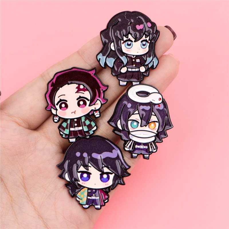 かわいい Q バージョン着物漫画キャラクターエナメルピンアニ - Embroidery Textile のレビューと価格