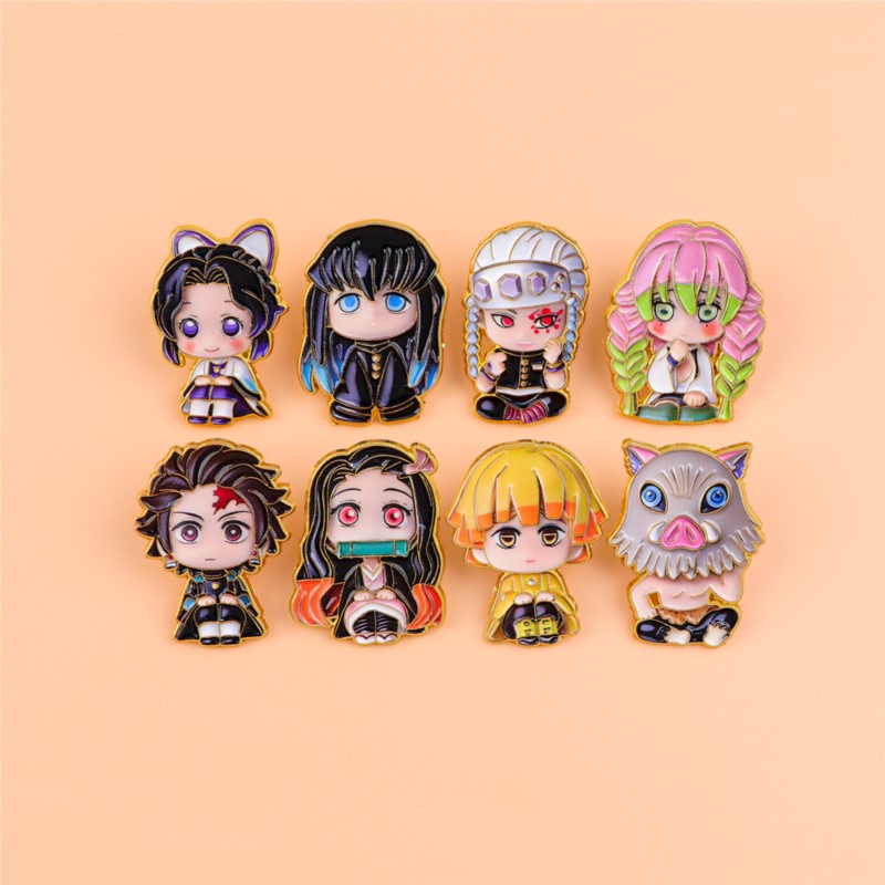 かわいい Q バージョン着物漫画キャラクターエナメルピンアニ - Embroidery Textile のレビューと価格