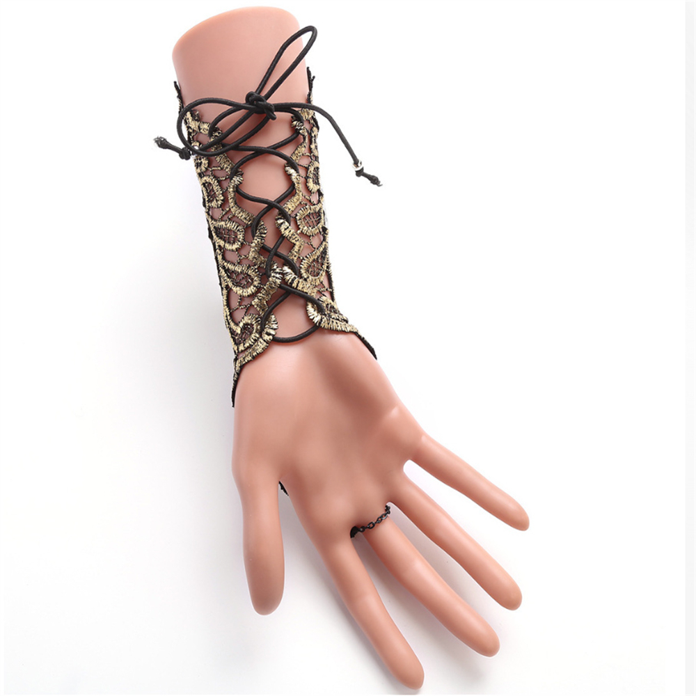 ゴシックレースカフスフィンガーレスグローブアームウォーマーブ - Embroidery Bracelet のレビューと価格