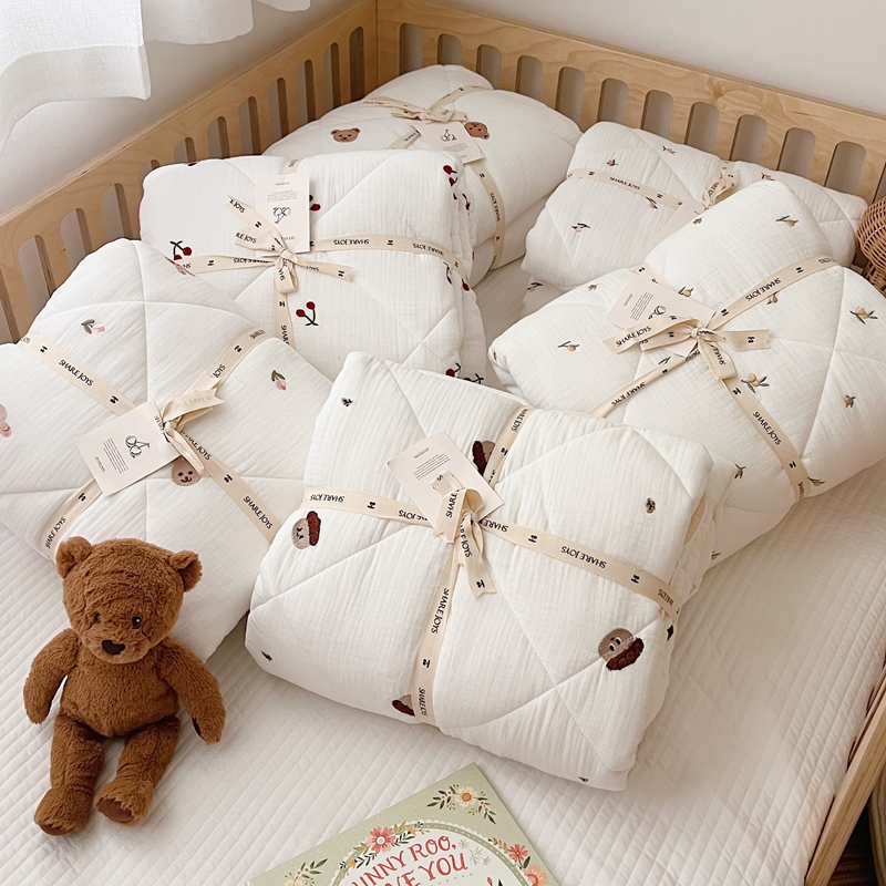 ベビー冬用キルト キッズコットンモスリン掛け布団 クマ オリ - Embroidery And Quilting のレビューと価格