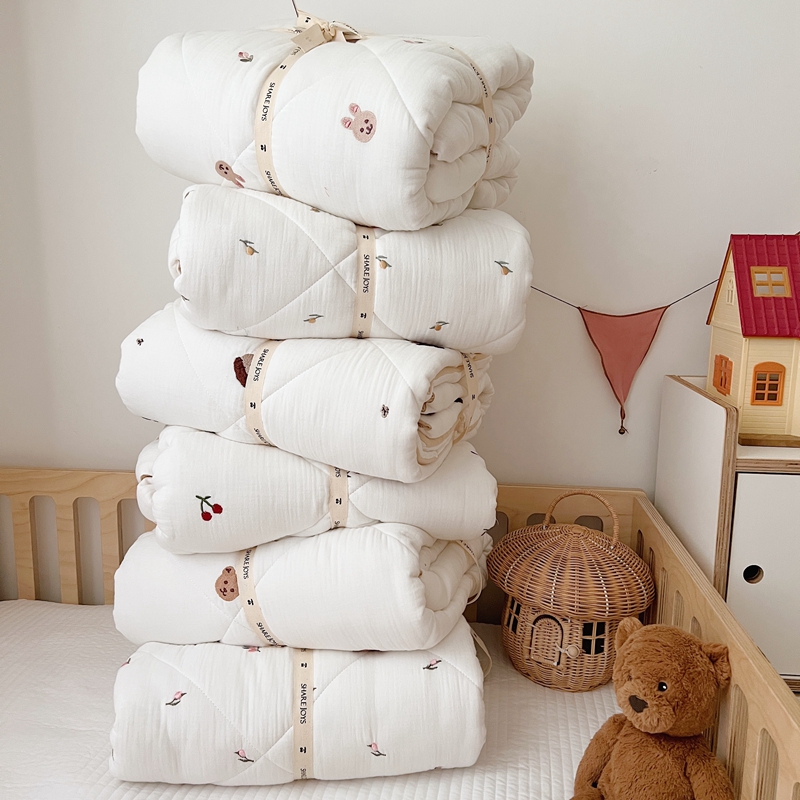 ベビー冬用キルト キッズコットンモスリン掛け布団 クマ オリ - Embroidery And Quilting のレビューと価格