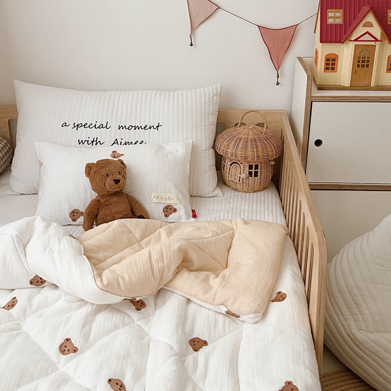 ベビー冬用キルト キッズコットンモスリン掛け布団 クマ オリ - Embroidery And Quilting のレビューと価格