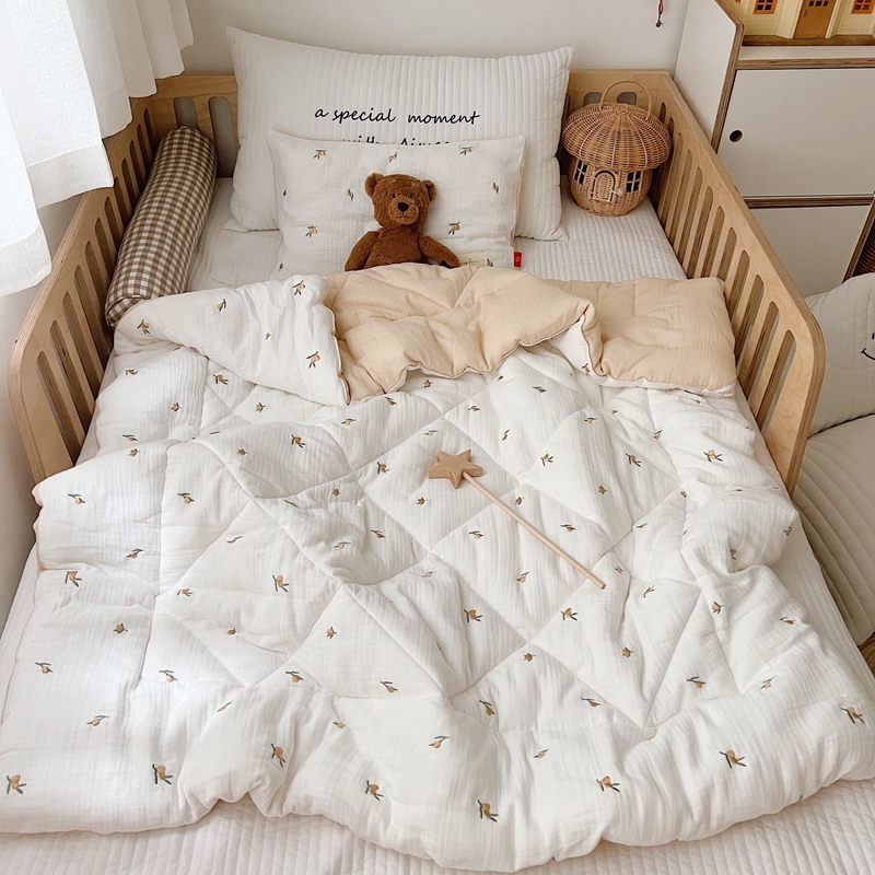 ベビー冬用キルト キッズコットンモスリン掛け布団 クマ オリ - Embroidery And Quilting のレビューと価格