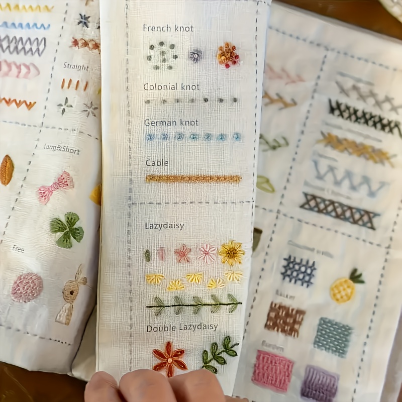 裁縫練習帳、刺繍針、縫い糸、ステッチガイド、初心者や愛好家に - Embroidery Guide Book のレビューと価格