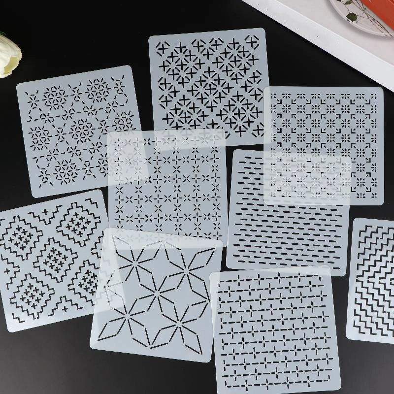 9 個/32 個刺し子刺繍テンプレート再利用可能な PET  - Embroidery And Quilting のレビューと価格
