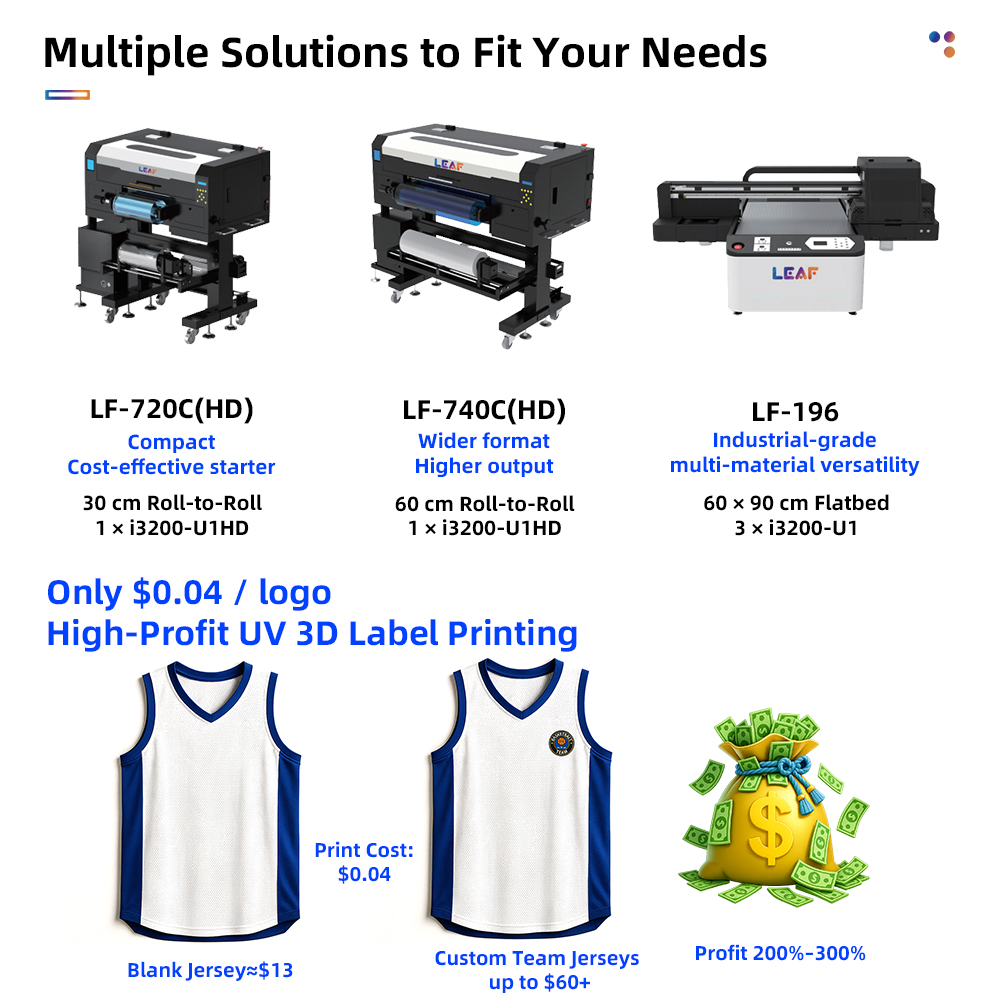 LEAF UV DTFラベルプリンター I3200HD 30 - Embroidery Logo のレビューと価格