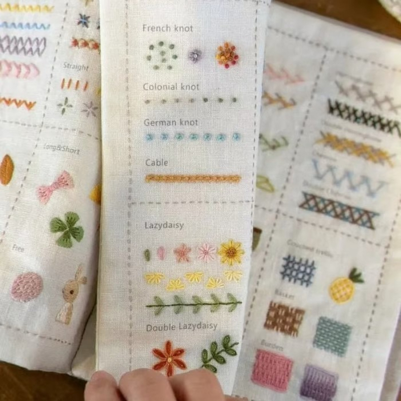 リネンDIYステッチブック ルーズリーフ刺繍パターンガイドブ - Embroidery Guide Book のレビューと価格
