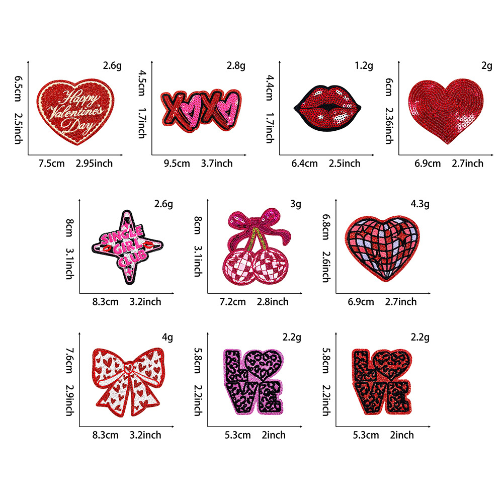 10 ピース/セット 2026 新しいバレンタインデーアイロ - Embroidery Lips のレビューと価格