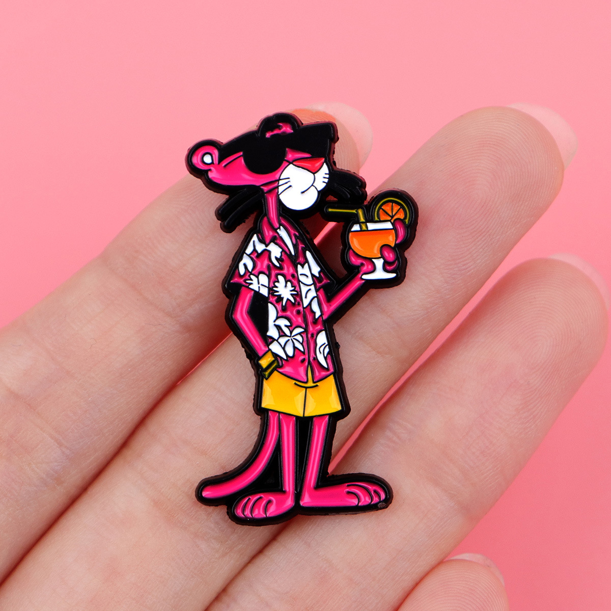 かわいいヒョウ柄の漫画風ブローチピンバッジ、合金製ラペルピン - Embroidery Textile のレビューと価格