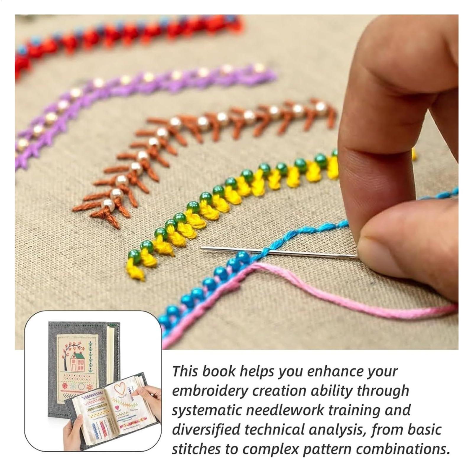 DIY 刺繍ステッチブック 初心者向け手縫いガイド クロスス - Embroidery Guide Book のレビューと価格